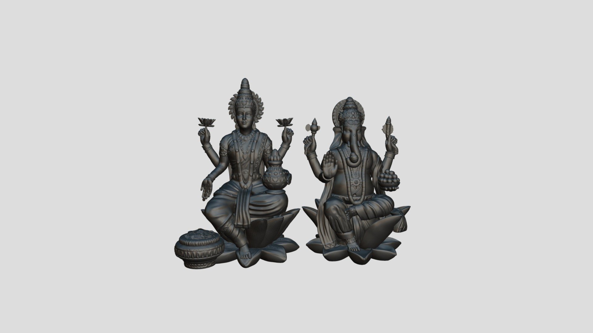 Lord Ganesha and Lakshmi - 3D model by Karan.Malhotra [5426c03] - Sketchfab