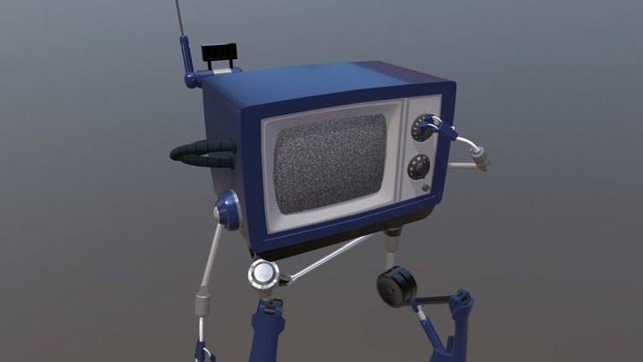 Polycount Tv Robot 3D Model