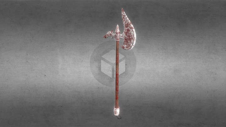 Bloody Viking Axe 3D Model