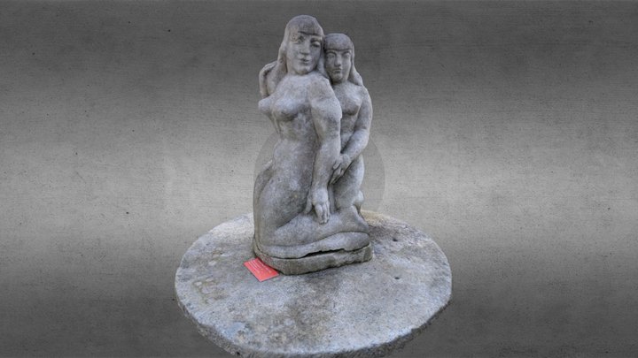 Mother and Daughter Sculpture 3D Model