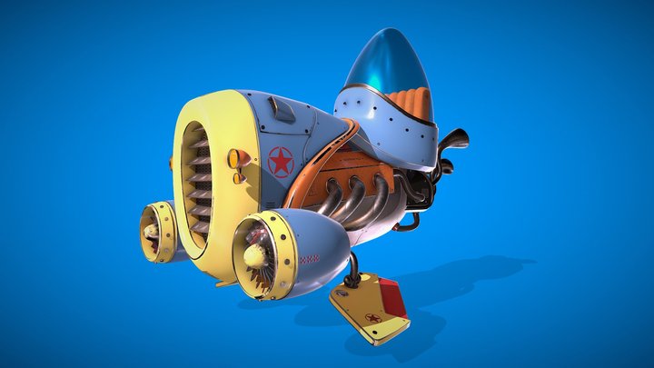 Humoro Aircraft game ready low poly 3D Model