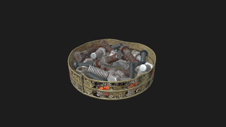 A tin can with bolts 3D Model