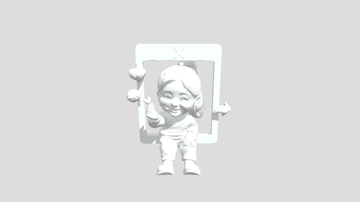 Smiling Heart Gesture 3D Model