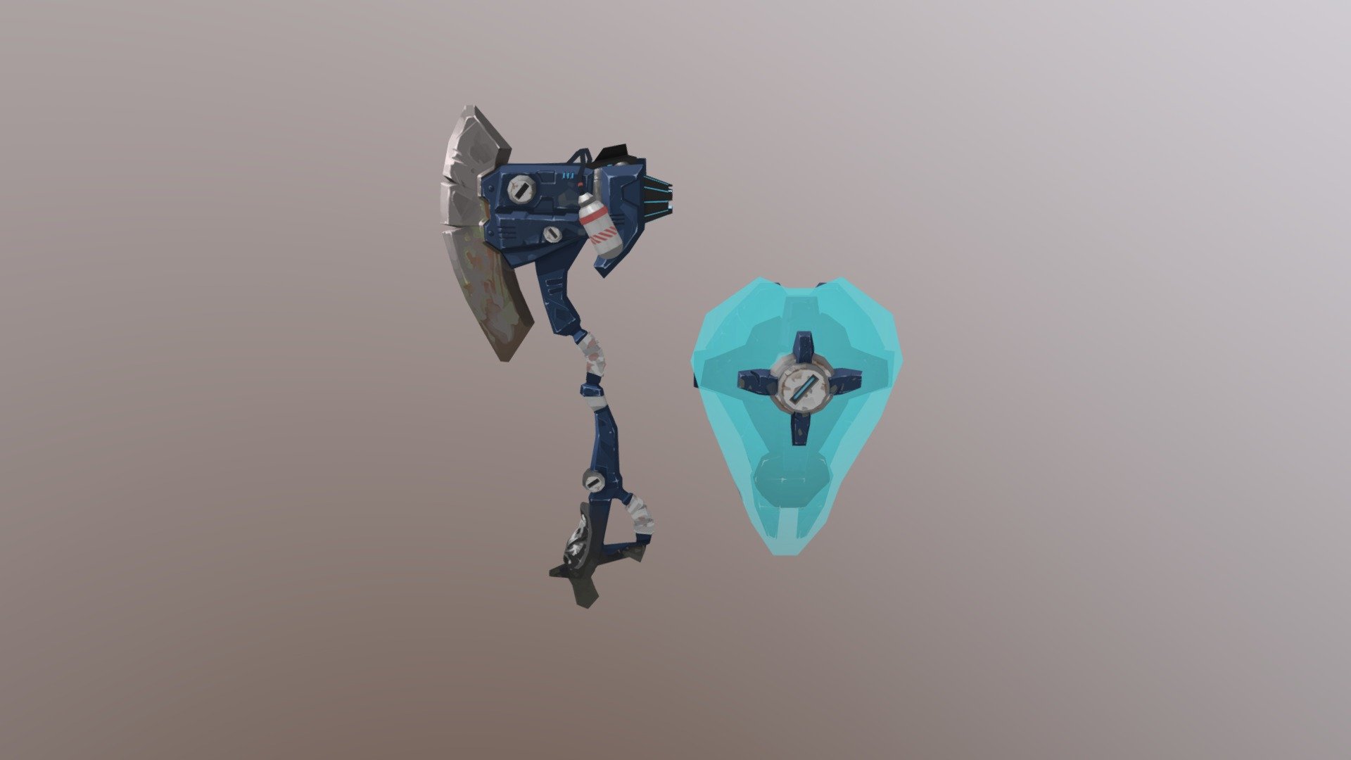 axe, shield