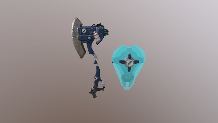 axe, shield 3D Model