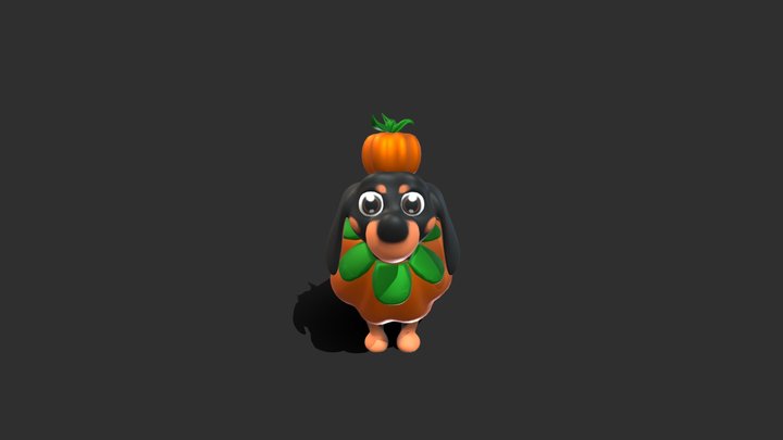 Pumpkin Dog 3D Model