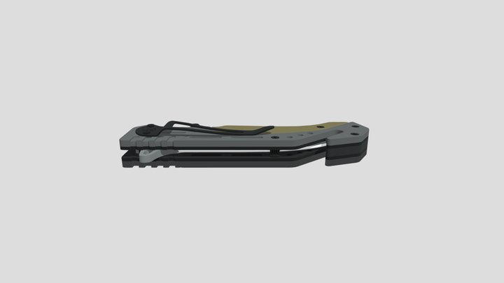 Kandar folding survival knife Low-poly 3D model