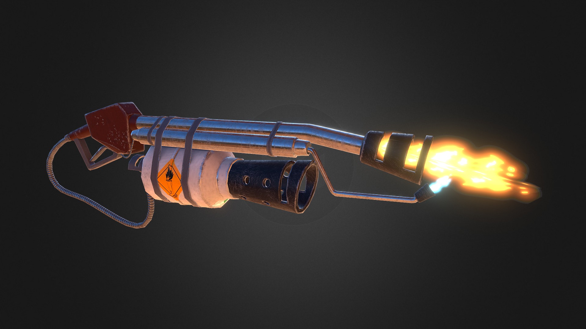 3D model #SGP21 Flamethrower TF2 [Update] - This is a 3D model of the #SGP21 Flamethrower TF2 [Update]. The 3D model is about a light saber with a flame.