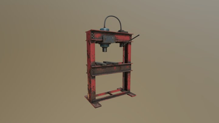 Old hydraulic press 3D Model