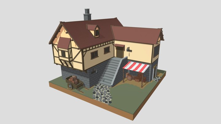 Voxel House 3D Model