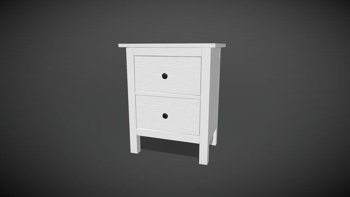 Chest with 2 drawers 3D Model