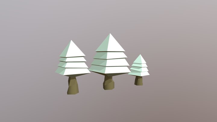 Snow Covered Trees 3D Model