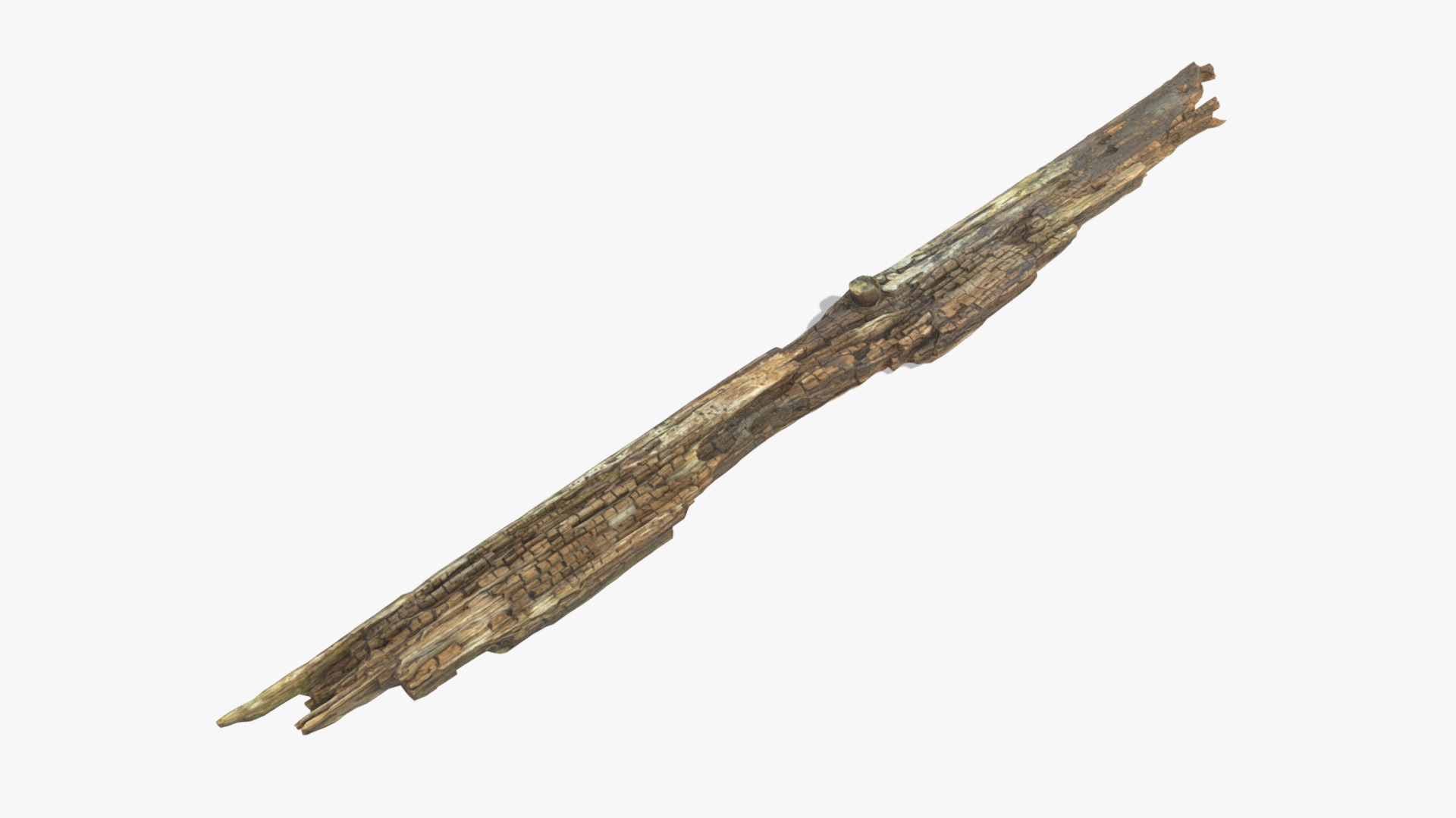 3D model Rotten Plank Pale - This is a 3D model of the Rotten Plank Pale. The 3D model is about a wooden sword with a long handle.
