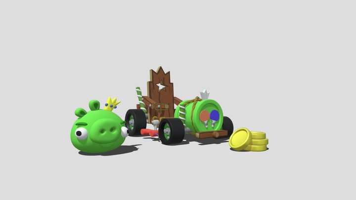 Angry birds go - King pig car 3D Model