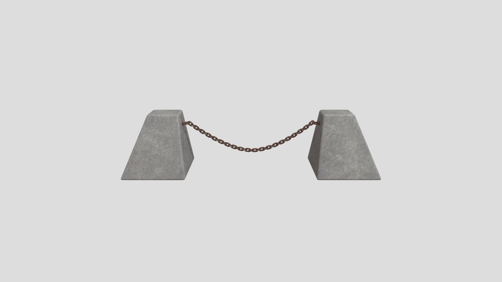 Chained Concrete Road Blocks