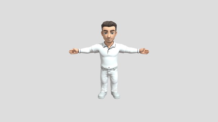 Confident Cartoon Character 3D Model