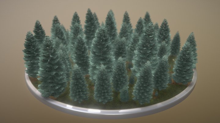 Blue Fir Forest / Blau Tannenwald 3D Model