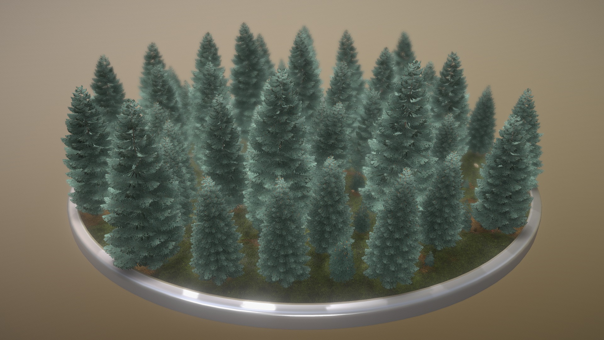 3D model Blue Fir Forest / Blau Tannenwald - This is a 3D model of the Blue Fir Forest / Blau Tannenwald. The 3D model is about a group of trees.