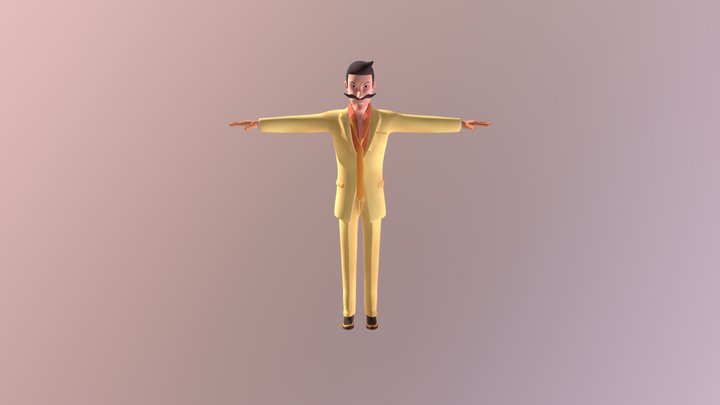 Yellow Suit Gangster 3D Model