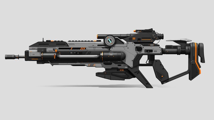 Sci-fi Rifle_RXM366 3D Model