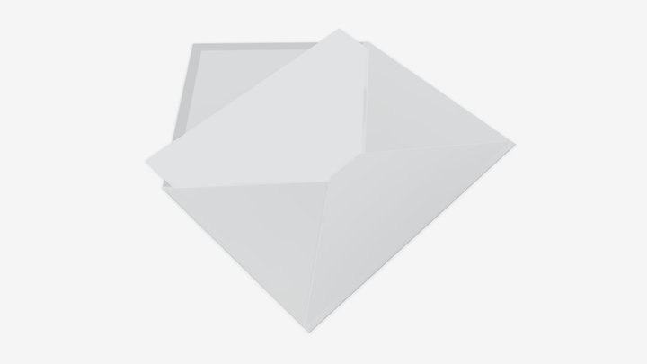 Envelope mockup 05 open white 3D Model