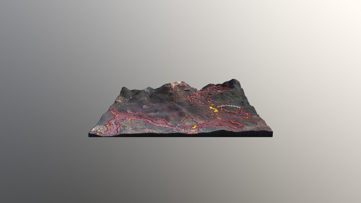 Brumadhino Dam Brazil - amplified Z scale 3D Model