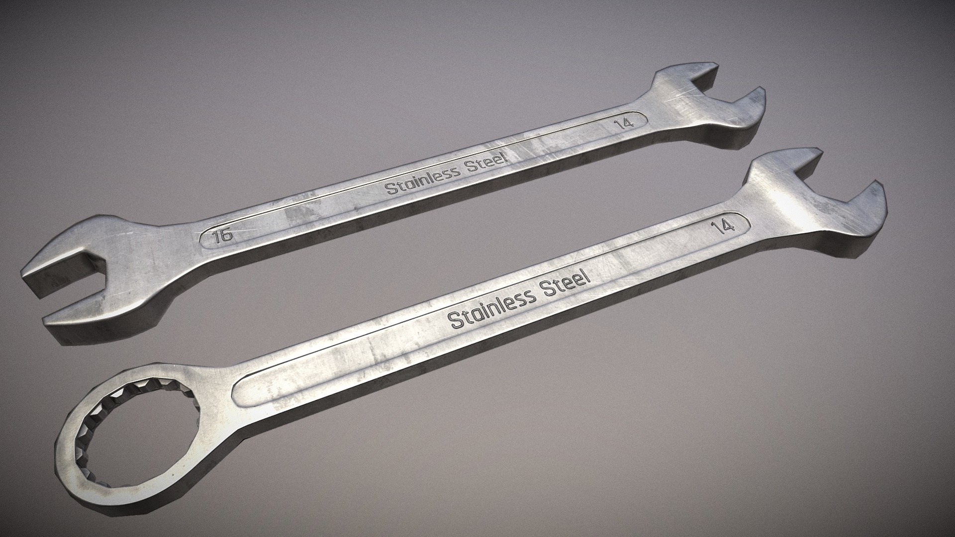 Stainless Steel Wrench Tool Buy Royalty Free 3D model by Incg5764