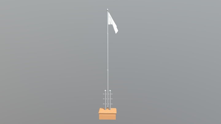 Flagpole school 3D Model