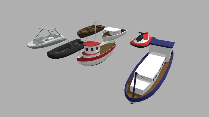 Low Poly Boats Pack 01