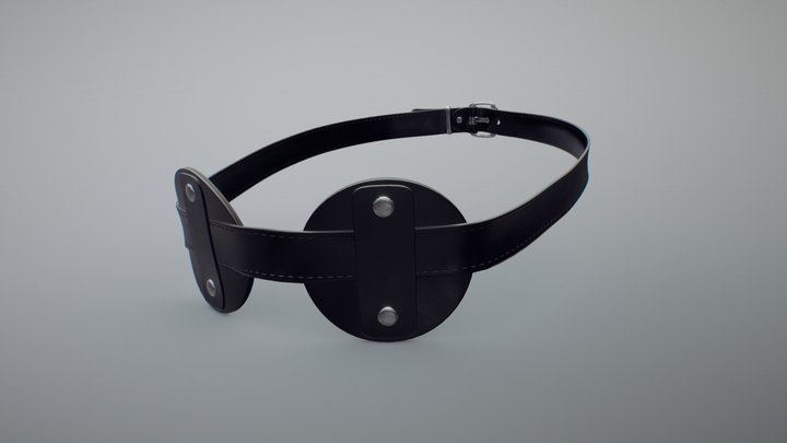Black leather blindfold eye strap bondage 3D Model