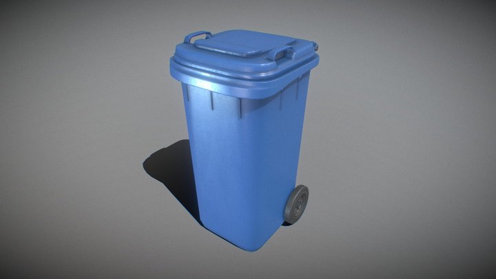 Waste Paper Garbage Can 120L Low-Poly 3D Model