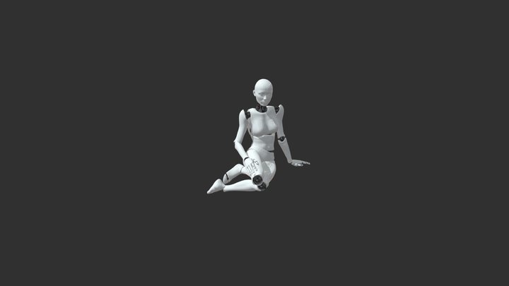 A_woman_sitting_on_the_floor_v2 3D Model