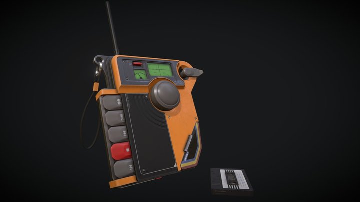 Retro Futurist Cassette Radio Recorder 3D Model