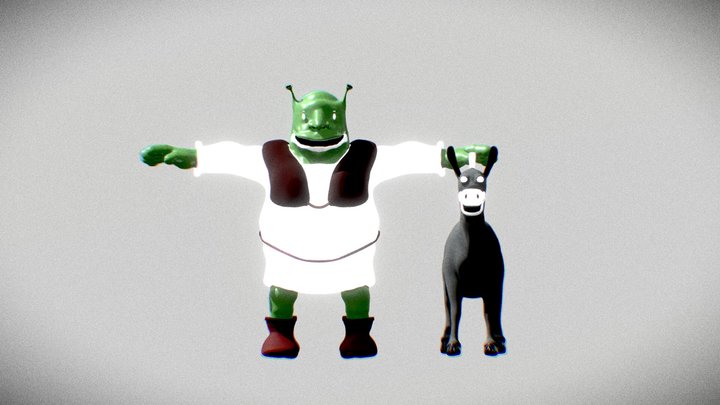 Shrek And Donkey Download Free 3d Model By Pizzabrian Pizzabrian 544e5d2