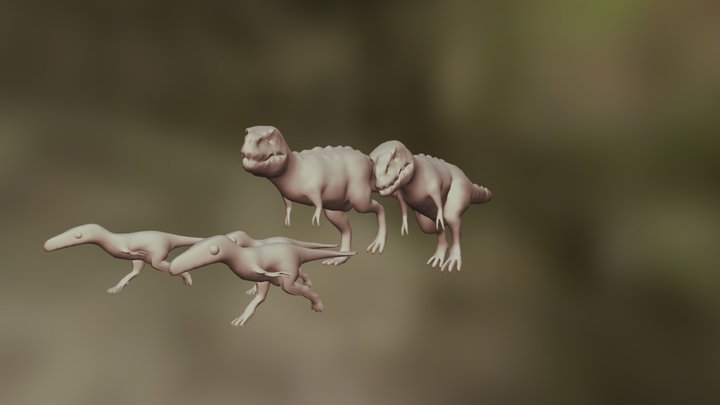 T Rex Running out to Lunch 3D Model