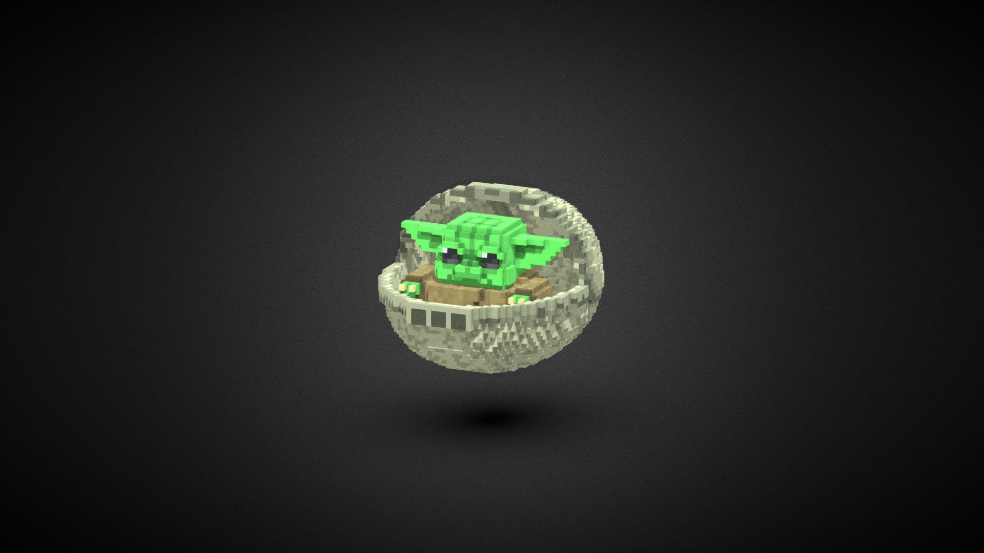 Voxel Baby Yoda from The Mandalorian Series
