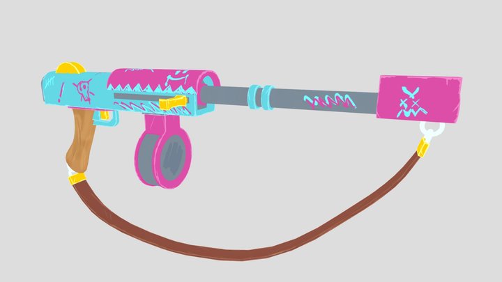 Graffitied Gun 3D Model