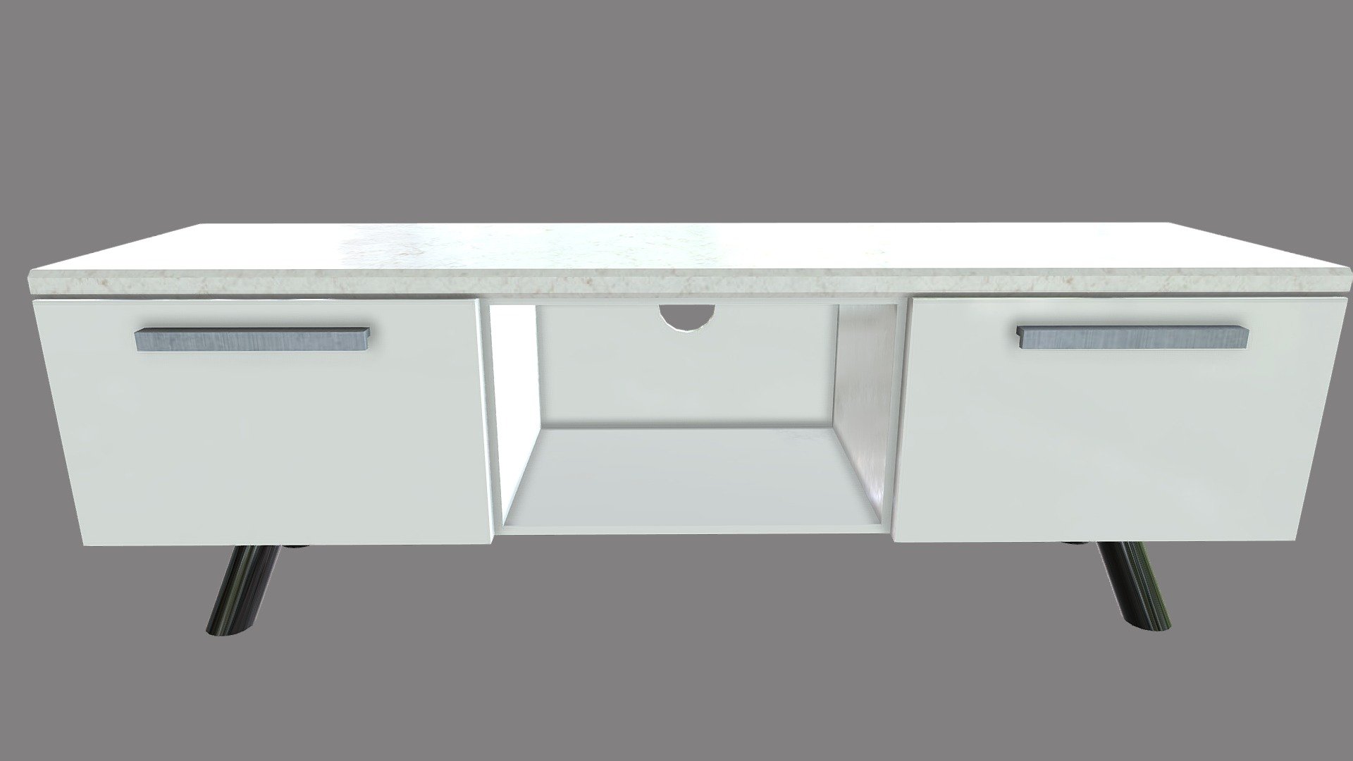 A TV table with drawers for storage Download Free 3D model by