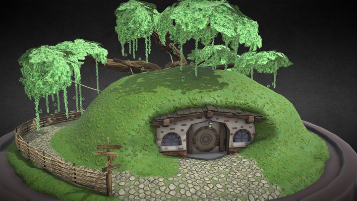 Hobbit home diorama 3D Model