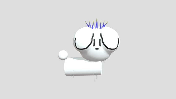 3D dog wearing wig 3D Model