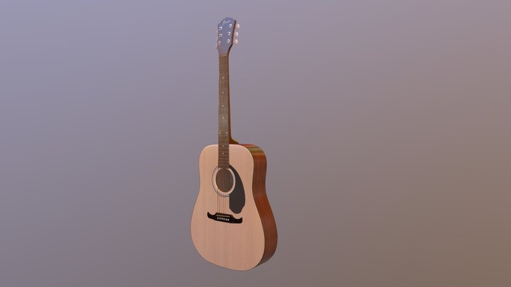 FENDER FA-125 DREADNOUGHT ACOUSTIC, NATURAL 3D Model