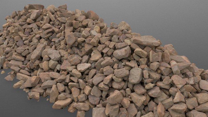 Pile of red stones 3D Model