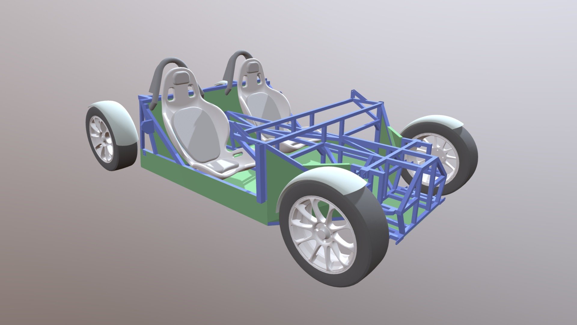 Car space frame Download Free 3D model by Adam David