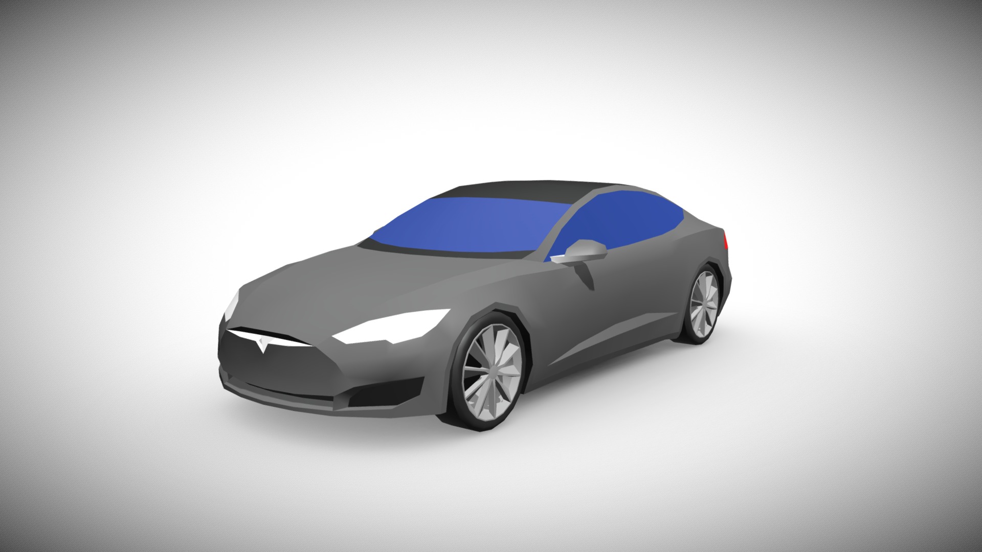 3D model Low-Poly Tesla Model S - This is a 3D model of the Low-Poly Tesla Model S. The 3D model is about a silver sports car.
