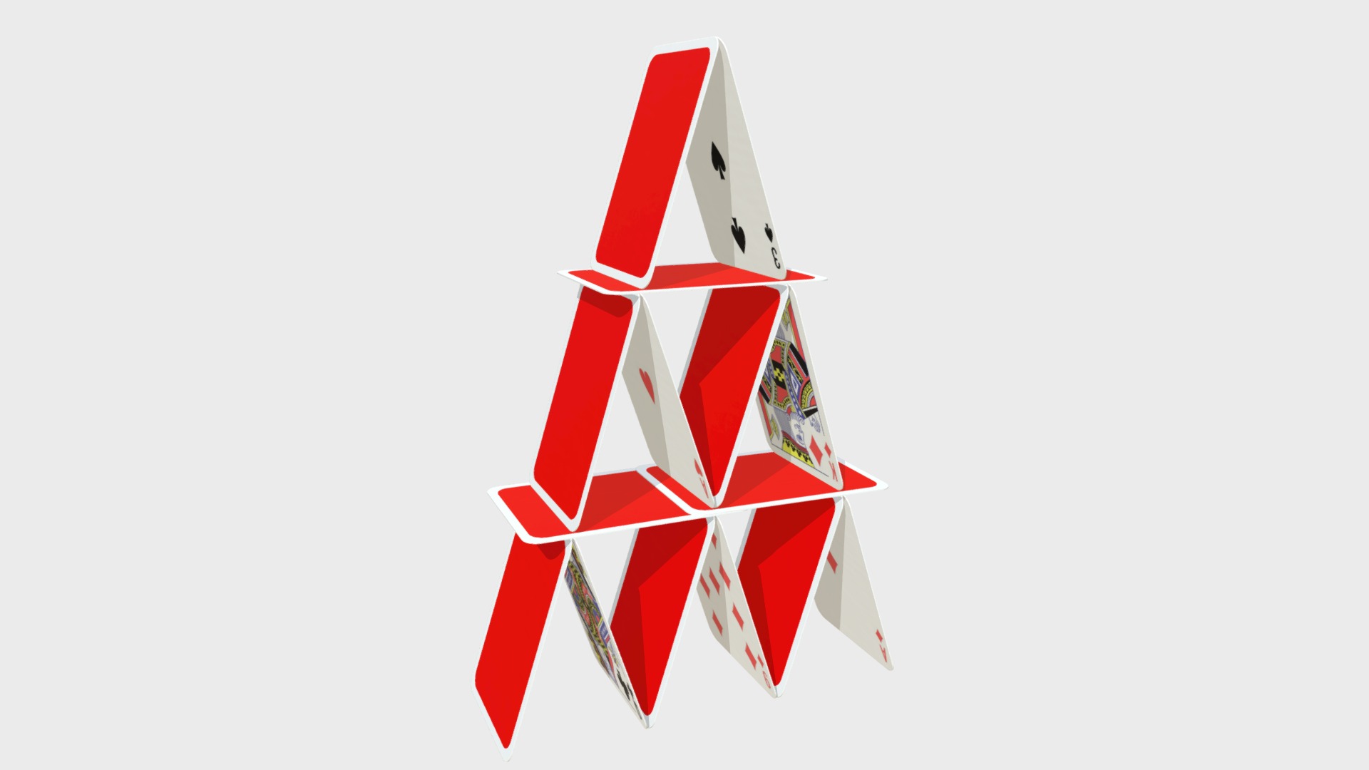 3D model House of cards - This is a 3D model of the House of cards. The 3D model is about shape, arrow.