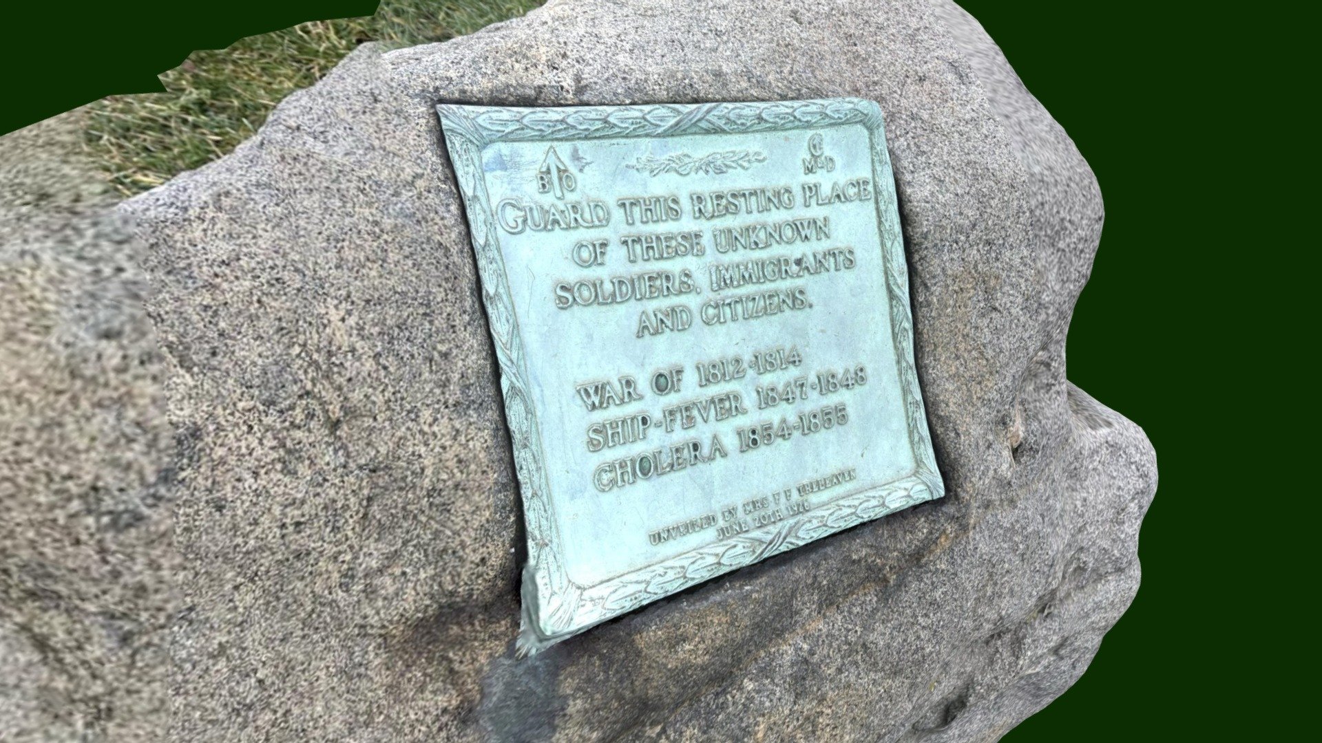 Cholera Victim Plaque