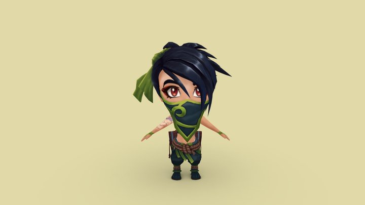 Akali Chibi Legends | Teamfight Tactics FANART 3D Model