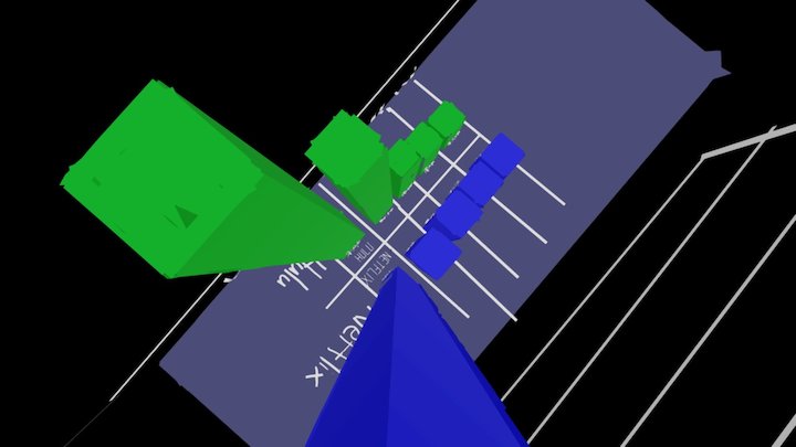 Bar Chart Netflix And Hulu Top Perspective 3D Model