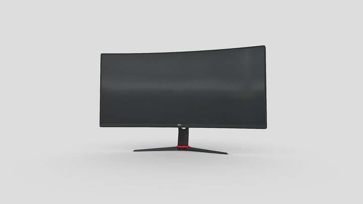 34" AOC Ultra Wide Monitor 3D Model