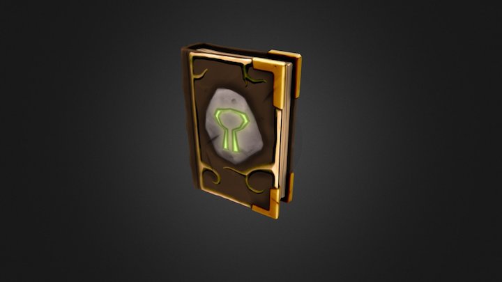 Stylized Book with Nature Rune 3D Model